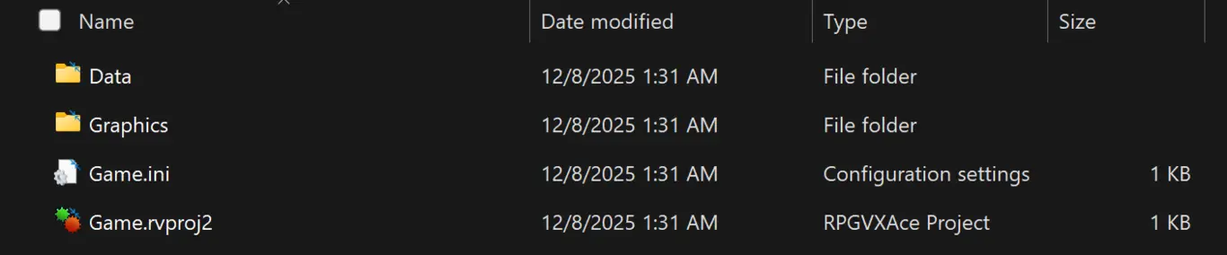 There it is, the project file!
